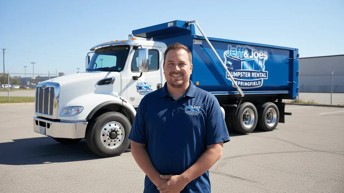 Roll-off dumpster rental in Highlandville, MO delivered by Jeff & Joes Dumpster Rental Springfield