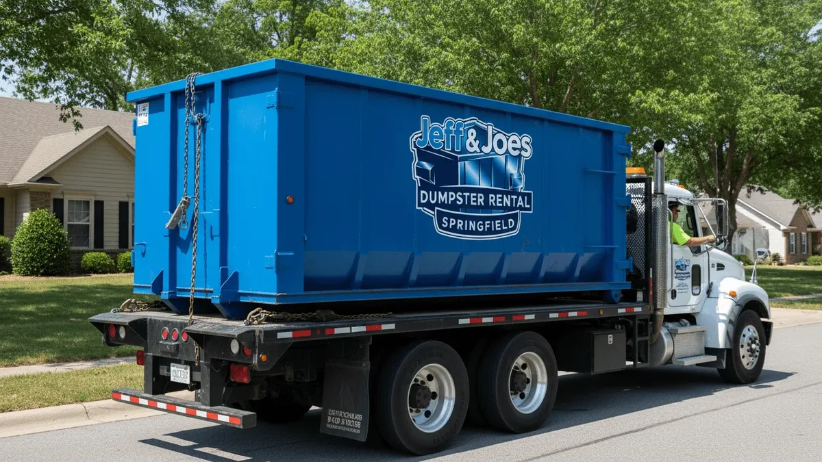 Roll-off dumpster rental in Republic, MO delivered by Jeff & Joes Dumpster Rental Springfield Roll-off dumpster rental in Republic, MO delivered by Jeff & Joes Dumpster Rental Springfield