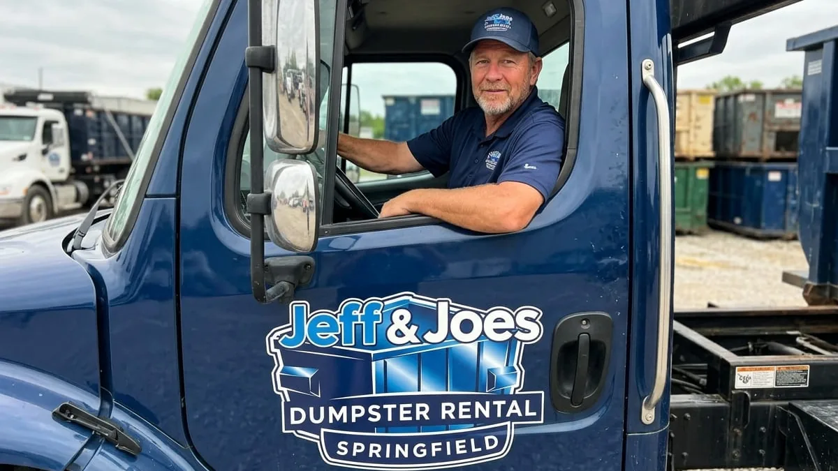 Roll-off dumpster rental in Sparta, MO delivered by Jeff & Joes Dumpster Rental Springfield Roll-off dumpster rental in Sparta, MO delivered by Jeff & Joes Dumpster Rental Springfield