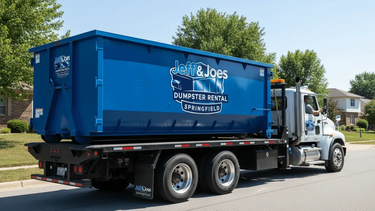 Roll-off dumpster rental in Willard, MO delivered by Jeff & Joes Dumpster Rental Springfield